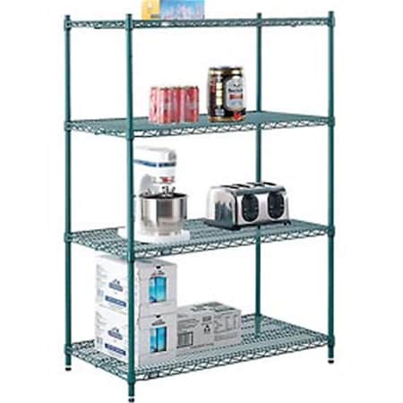 Designed To Furnish Nexel Poly-Z-Brite Wire Shelving - Green DE3494880